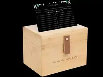 Wooden Recipe Card Box