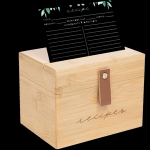 Wooden Recipe Card Box